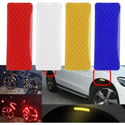 16Pc Reflective Warning Tapes Stickers Universal Auto Car Waterproof Warn Decals Washable Self Adhesive Anti-Collision Safe Sign