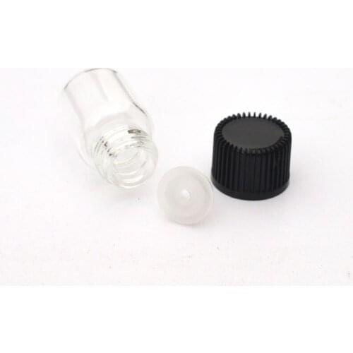 20pcs 2ml Mini Clear Glass Bottle with Orifice Reducer and Cap Small Essential Oil Vials Perfume Sample Bottle