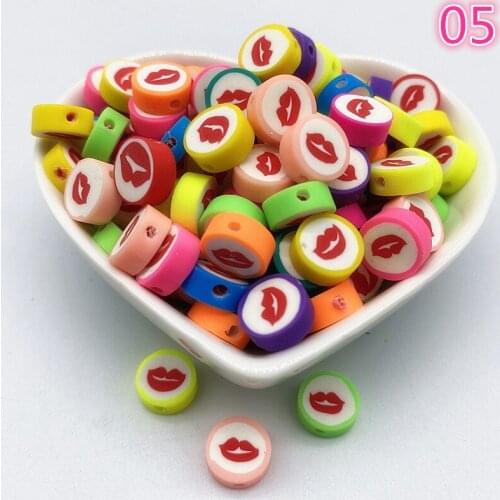 30pcs/Lot 10mm Mixed Colors LOVE Shape Clay Spacer Beads Polymer Clay Beads For Jewelry Making DIY Handmade Accessories #05