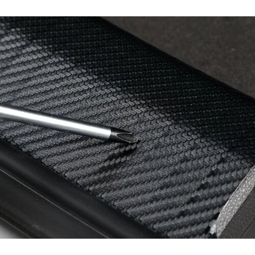 4 pcs Carbon Fiber Car Door Sill Sticker leather Protective Stickers