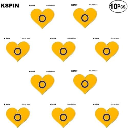Intersex Pride Heart Shape Lapel Pin Flag badge Brooch Pins Badges 10Pcs a Lot