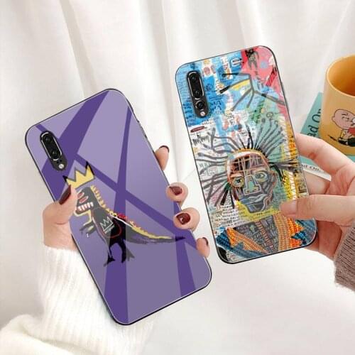 Jean Michel Basquiat Art Graffiti Phone Case Tempered Glass Phone Case For Huawei P30 P20 P10 lite honor 7A 8X 9 10 mate 20 Pro