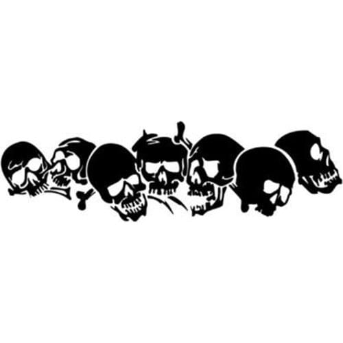 Black/Sliver Skull Vinyl Car Stickers Decals Car Styling Accessories C052