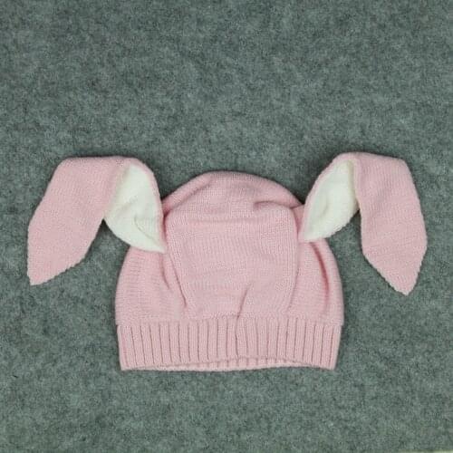 Ins Children Winter Warm Knitted Hat Skullies Beanies Bonnet Animal Shape Wool Hats Caps Rabbit Ears Knit Hat For Kids Baby Cap