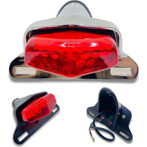 For Honda Yamaha Triumph Cafe Racer Bonneville Norton 1PC Universal Lucas Style Motorcycle LED Stop Rear Light Scooter Indicator