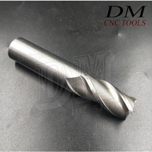 1pcs White Steel Milling Cutter HSS Carbide Straight Shank End Milling Cutter 3 Flute 28mm Diameter Metal Processing Milling Cut