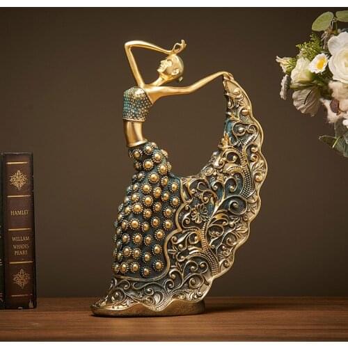 Homelily Luxury Home Decoration Dance Girl Arts Ornaments Beauty Crafts Creative Modern Resin Desktop Figurine Handicraft Decor