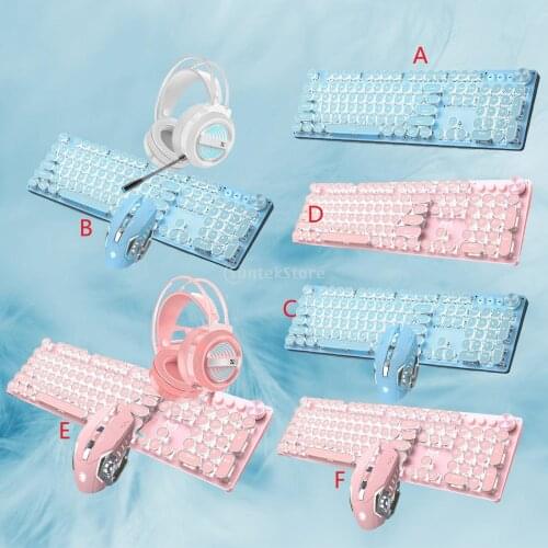 Keyboard Combo Kit 1600DPI Backlit Gaming Mechanical for Desktop Computer Adults Teenager