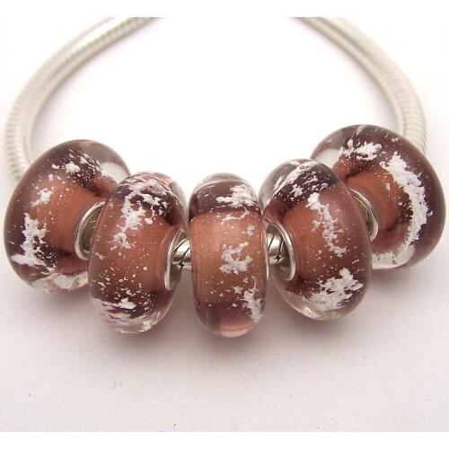 JGWGT 2736 5X 100% Authenticity S925 Sterling Silver Beads Murano Glass beads Fit European Charms Bracelet diy jewelry Lampwork