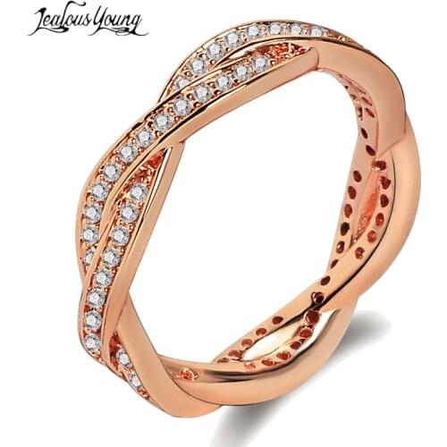Classic Finger Rings with Shinning Round Zirconia Crystal Engagement Ring for Women India Jewelry Gifts
