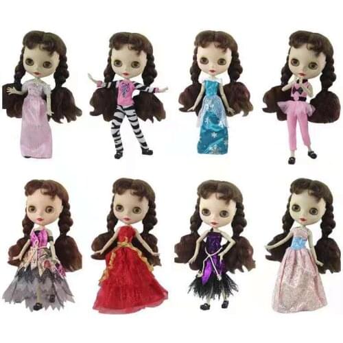 1/6 Fashion Blyth Doll Clothes Set Outfits Dress for Azone for Blythe Clothes 1/6 BJD Dolls Accessories Kids Playhouse DIY Toy