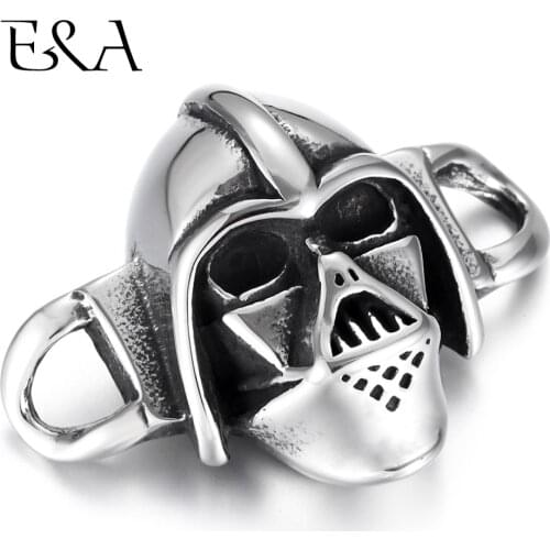 Stainless Steel Connectors Skull Sparta Curved 1/1 Loop for DIY Punk Bracelet Making Findings Jewelry Connect Parts Supplies