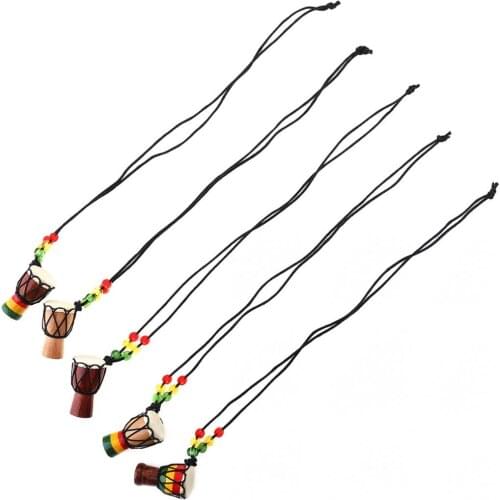 1pcs Mini Jambe Drummer Individuality Djembe Pendant Percussion Musical Instrument Necklace African Hand Drum Accessories Toy