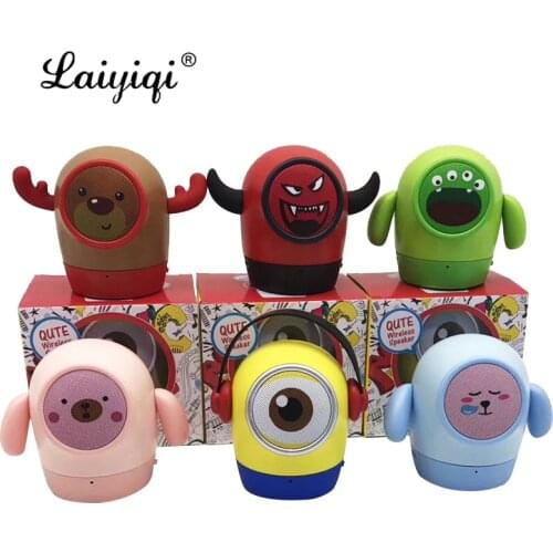 Laiyiqi Mini bluetooth speaker BT cute reindeer portable Mic TF Handsfree call cartoon kid Christmas gift caixa de som portatil