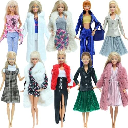 Fashion Doll Accessories Daily Casual Outfits Blouses Skirt Coat Pants Jeans Clothes for Barbie Doll Clothes Kids Toy