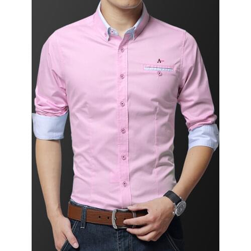 2020 Reserva aramy New Men Shirts Business Long Sleeve lattice Turn-down Collar Cotton Male Shirt Slim Fit Popular Designs