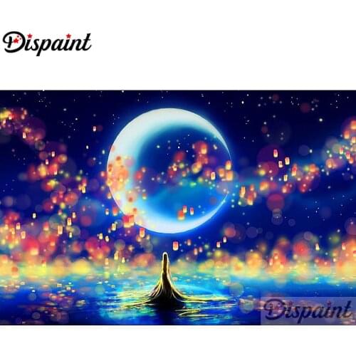 Dispaint Full Square/Round Drill 5D DIY Diamond Painting "Moon night scene" Embroidery Cross Stitch 3D Home Decor A10256