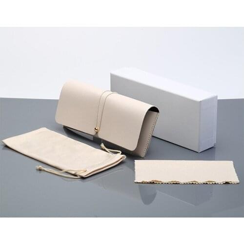 Hot Ready To Ship Red Blue Green PU Leather Sunglasses Eyewear Packing Glasses Cases Box Set