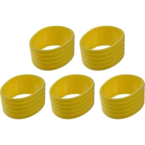 5Pcs Tennis Racket Handle Rubber Ring Stretchy Tennis Racquet Band Overgrips, Yellow/Red/Bllue/Pink/Black