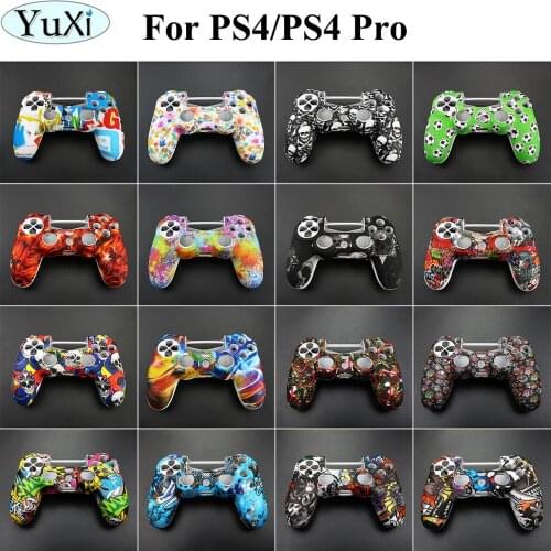 YuXi Non-slip Silicone Rubber Cover Case for PlayStation 4 Controller for PS4 Pro Slim Gamepads Protection