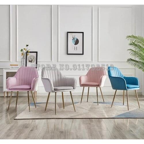 Nordic ins net red desk chair restaurant dining chair light luxury computer chair home cafe back makeup nail stool