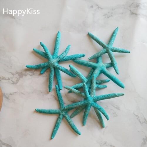 NEW 10 Beautiful Finger Starfish6-10cm Beach Home Ornament Wedding Decoration blue natural sea star paty wedding