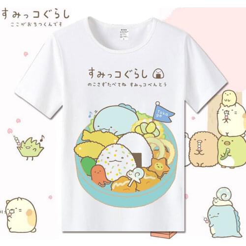 New Anime Sumikko Gurashi Cotton T-shirts for Women Student Cartoon T Shirt O Neck Short Sleeve Summer Clothes Top Tees S-3XL