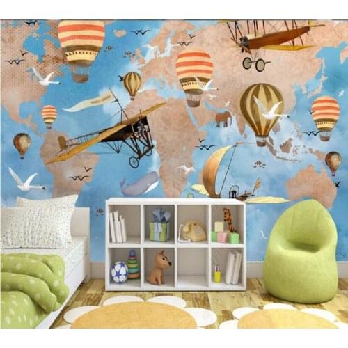 Papel de parede modern cartoon flying fantasy world map childrens room 3d wallpaper children bedroom wall papers home decor