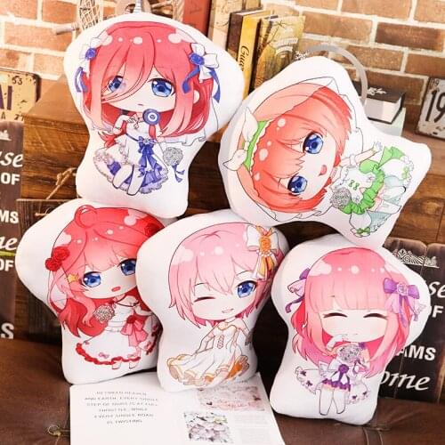 The Quintessential Quintuplets pillow toys Ichika Nino Miku Yotsuba short stuffed plush doll double sided case cosplay 45cm