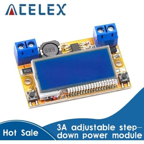 Dual Display DC-DC 5-23V To 0-16.5V 3A Max Step Down Power Supply Buck Converter Adjustable LCD Step-down Voltage Regulator