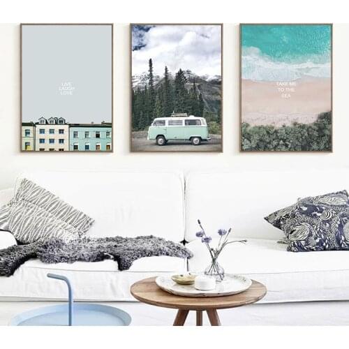 Journey Scenery Seaside Beach Roof Landscape Canvas Painting Art Abstract Print Poster Picture Wall Office Bedroom Home Decor