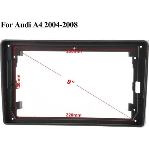 Double Din Black ABS Plastic Fascia Frame Replace For Audi A4 2004-2008 Refit Car Anadroid Radio Navigation DVD Player Dashboard