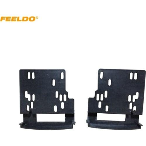FEELDO Car 2DIN Stereo Radio Panel Fascia Frame for Jeep Rubicon Compass 2009 Dashboard Mount Kit Trim Adapter #FD4947