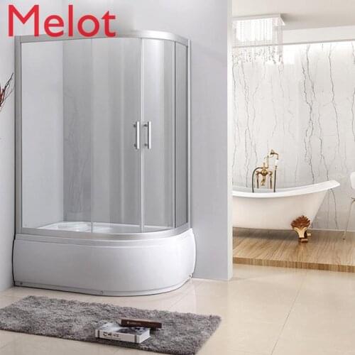 Luxury High Basin L-Shaped Integral Shower Room Bathroom with Bathtub 120x85cm Glass Partition Bathroom Accessories