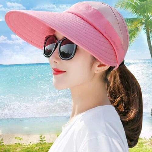 Spring Summer women large brim sun cap female Foldable sun hat half sky top Bonnet peaked cap Panama hats for womens hats