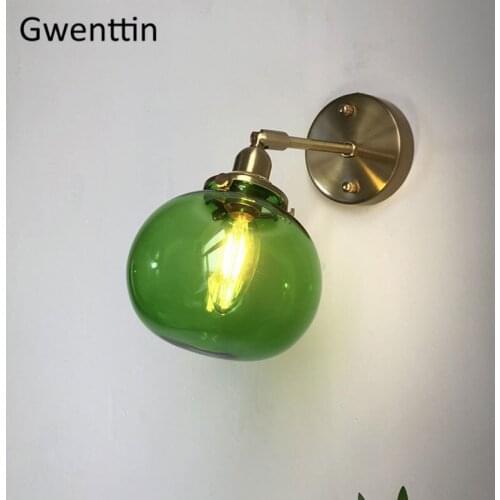 Nordic Gold Stained Glass Wall Sconce Light Fixtures Modern Led Mirror Lights Wall Lamp Bathroom Bedroom Home Decor Luminaire