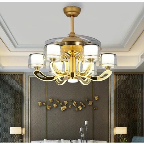 Modern Ceiling Fan Light Restaurant Invisible Ceiling Fans Light Bedroom Household Inverter Ceiling Fan with Light