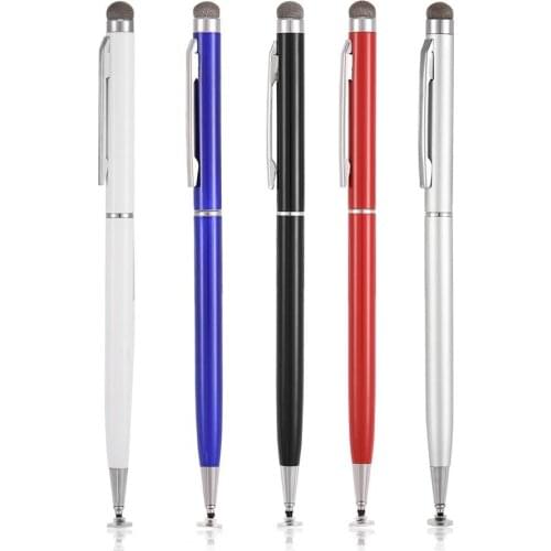 2 in 1 Capacitive Mobile Phone Touch Screen Stylus Pen with Cloth Head For iPhone IOS For Samsung Redmi for Android Phone Tablet