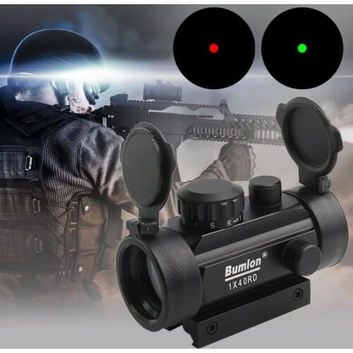 Tactical Hunting Holographic 1 x 40mm Airsoft Red Green Dot Sight Rifle Scope 11 and 20mm Weaver Rail Mount 5-0025