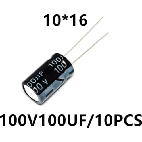 High quality electrolytic capacitor 100V/100UF 100V 100UF volume 10*16 (10 pcs)