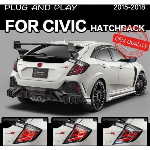 Tail Light For Honda Civic Type R Mugen 2016-2021 автомобильные товары Rear Lamp LED Lights Car Accessories hatchback Taillights