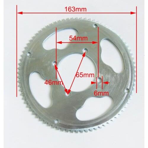 80 Tooth 54mm Rear Chain Sprocket for Small Dolphin Electric Scooter Mini Moto fit 25H Chain