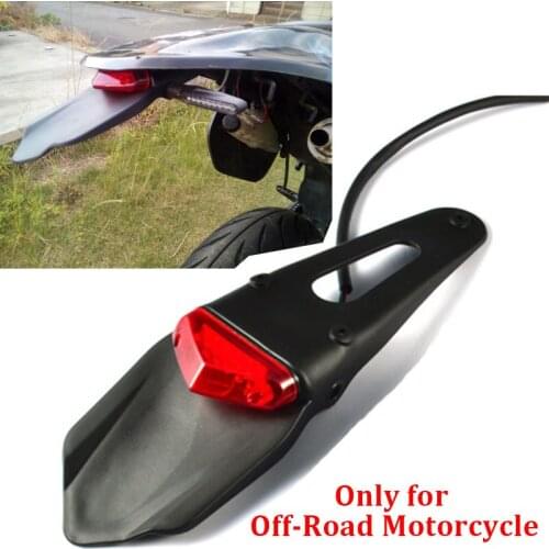 Off-Road Motorcycle Enduro Trial Bike Mud Guard Red Motorcycle Brake Stop Rear Tail Light Fender signal lamp bracket Motorcross
