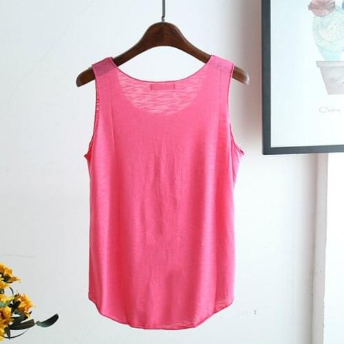 2018 summer new large size sleeveless bamboo cotton loose thin outside wearing bottoming cotton wild small camisole vest female