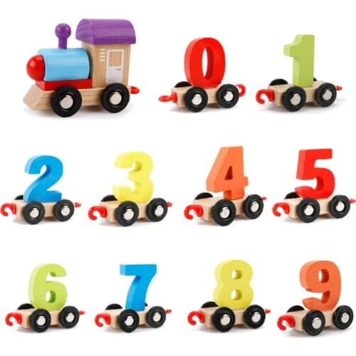 1Set Block Toy Colorful Train Block Brain Developmental Blocks Construction Stacking Block with Number Cognition 69HE