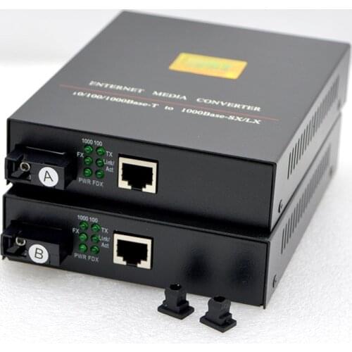 1Pair NEW 4100AB Fiber Ethernet Media Converter 20km 1310nm/1550nm Gigabit Single Mode Single Fiber Optical Transceiver Special