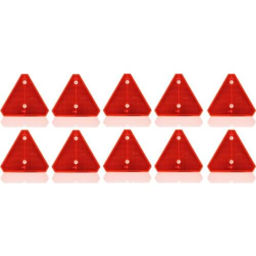 10 pcs Was Cat Romper Triangle Reflector Red Warning Mark Reflective Safety Plate Caravan Trailer Truck
