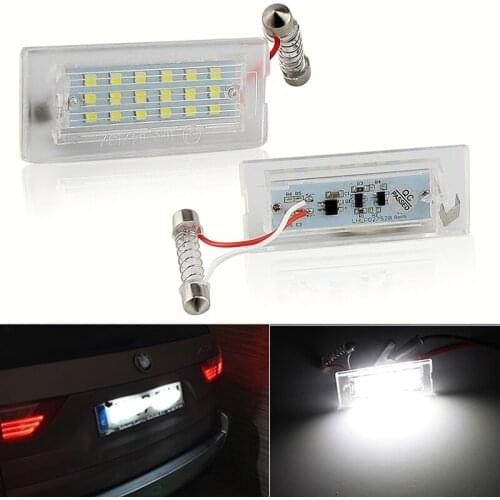 2pcs For BMW X5 E53 1999-2006 X3 E83 2003-2010 canbus LED Number License Plate Light Error Free white