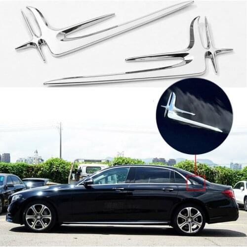 2Pcs Set Kit Lengthened Standard Sticker Trim For Mercedes Benz E C Class W205 W213 ABS Silver Accessories Durable Car Stickers