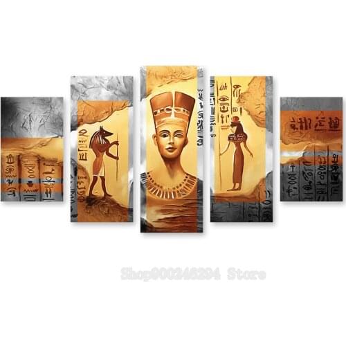 3D rhinestones mosaic Egyptian Classical Art embroidery paint with diamonds painting Egyptian Pharaoh 5 pcs set decor FF1195